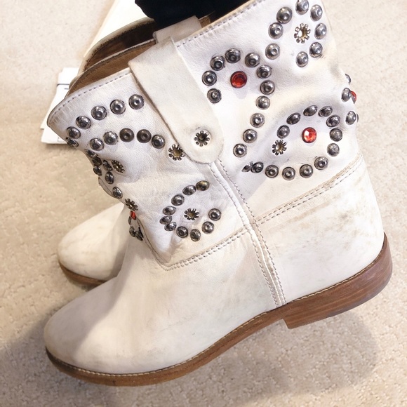 Isabel Marant Caleen White Western Ankle boot 38 - Picture 12 of 13